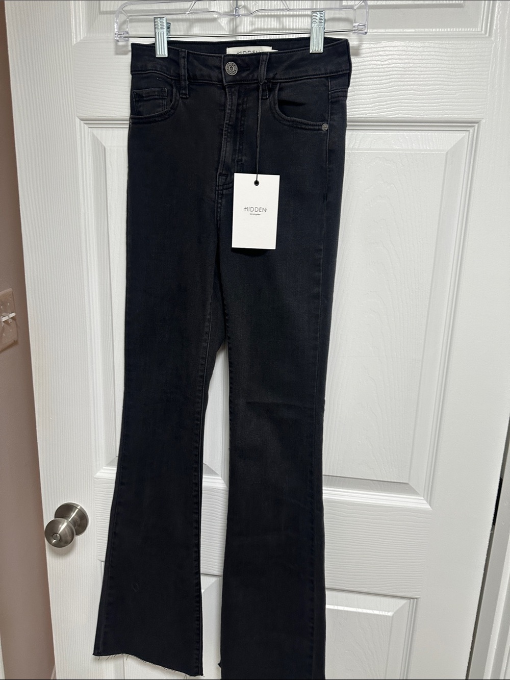 Hidden Jeans Women's Black High-Rise Flare Jeans 29” inseam